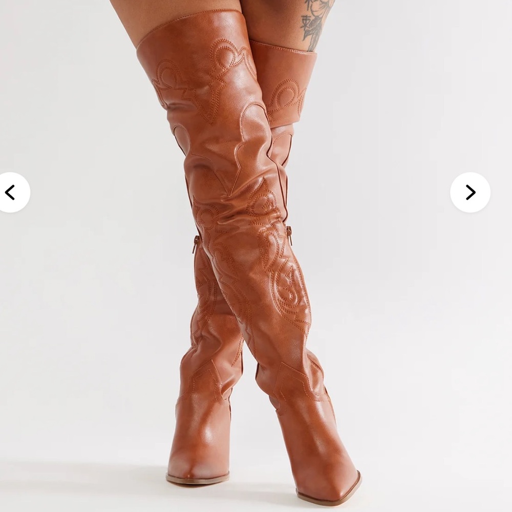 Brown Thigh-Length Boots